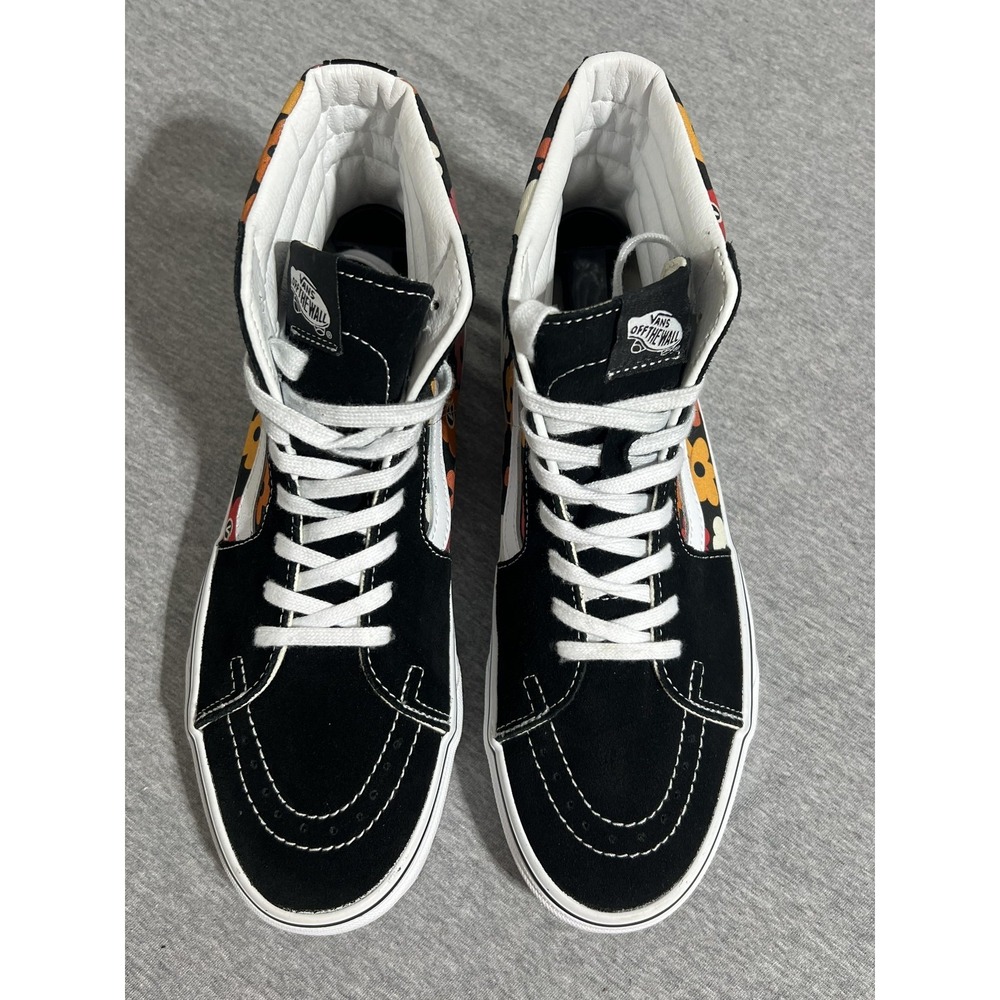 Vans Sk8-Hi Shoes Mens Size 9 Black Floral Multicolor High Top Skate Sneakers - Picture 6 of 16